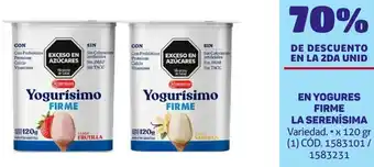 Makro EN YOGURES FIRME LA SERENÍSIMA Variedad x 120gr oferta