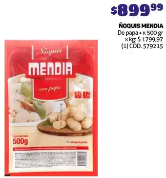 Makro ÑOQUIS MENDIA De papa x 500gr oferta
