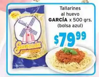 Unico Supermercados García Tallarines al Huevo x 500grs (bolsa azul) oferta