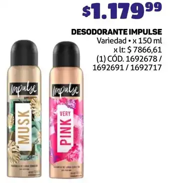 Makro DESODORANTE IMPULSE Variedad x 150ml oferta
