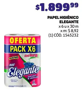 Makro PAPEL HIGIÉNICO ELEGANTE x 6u x 30m oferta