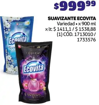 Makro SUAVIZANTE ECOVITA Variedad x 900ml oferta