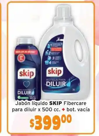 Skip Jabón Líquido Fibercare para Diluir x 500cc + bot. vacía