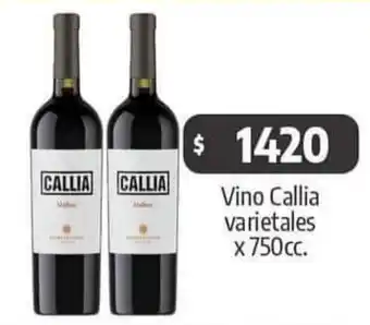 Autoservicio Capo Vino Callia varietales x 750cc. oferta