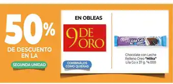 La Anonima Milka Chocolate con Leche Relleno Oreo Lila Go x 37g oferta