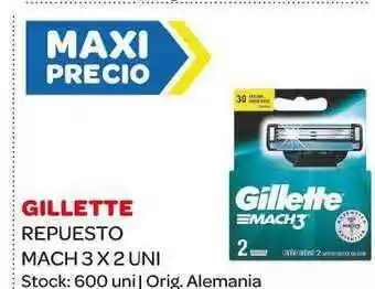 Carrefour Maxi Gillette Repuesto Mach 3 x 2 uni oferta