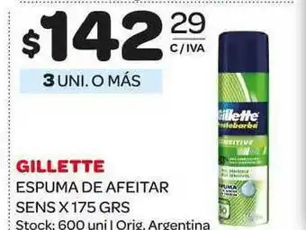 Carrefour Maxi Gillette Espuma de Afeitar Sens x 175grs oferta