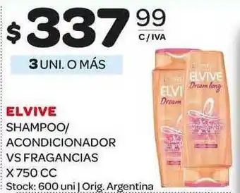 Carrefour Maxi Elvive Shampoo/Acondicionador Vs Fragancias x 750cc oferta