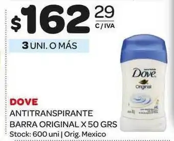 Carrefour Maxi Dove Antitranspirante Barra Original x 50grs oferta
