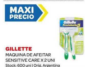 Carrefour Maxi Gillette Maquina de Afeitar Sensitive Care x 2 uni oferta
