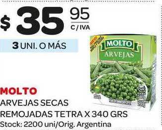 Carrefour Maxi Molto Arvejas Secas Remojadas Tetra x 340grs oferta