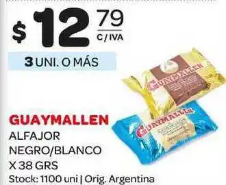 Guaymallen Alfajor Negro/blanco x 38grs
