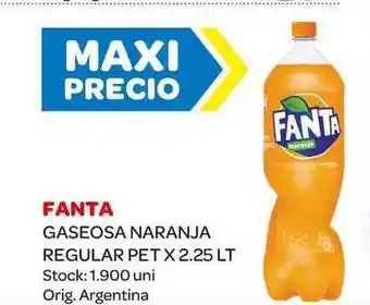 Carrefour Maxi Fanta Gaseosa Naranja Regular Pet x 2.25 Lt oferta