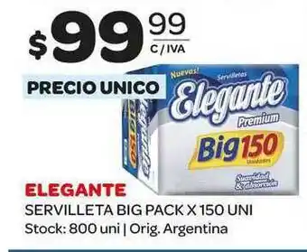 Carrefour Maxi Elegante Servilleta Big Pack x 150 Uni oferta