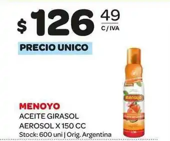 Carrefour Maxi Menoyo Aceite Girasol Aerosol x 150cc oferta
