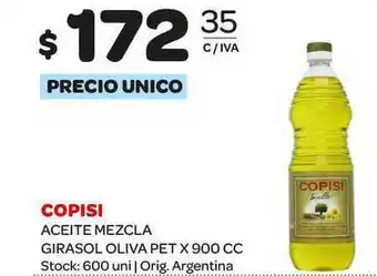 Carrefour Maxi Copisi Aceite Mezcla Girasol Oliva Pet x 900cc oferta