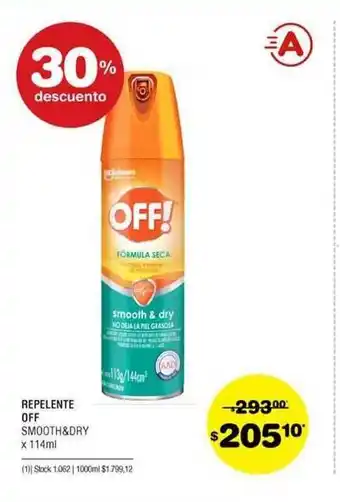 Atomo Conviene Off Repelente smooth&dry x 114ml oferta