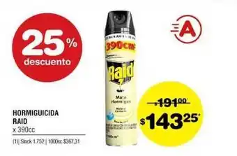 Atomo Conviene Raid Hormiguicida x 390cc oferta