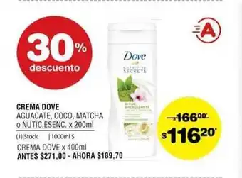 Atomo Conviene Dove Crema Aguacate, Coco, Matcha O Nutic. Esenc. x 200ml oferta