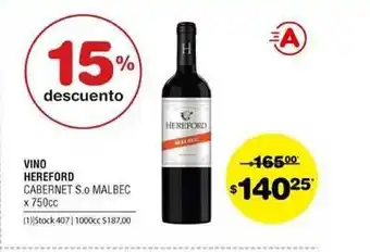 Atomo Conviene Hereford Vino Cabernet S. O Malbec x 750cc oferta