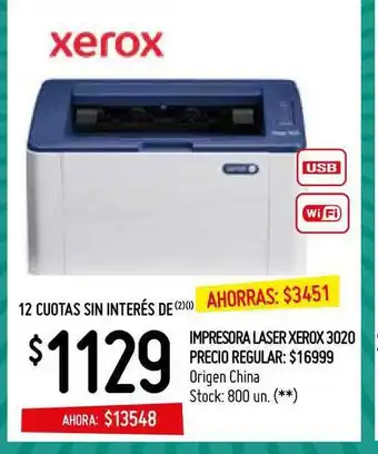 Changomas Xerox 3020 Impresora Laser oferta