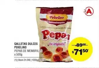 Atomo Conviene Pekelino Galletas Dulces Pepas de Membrillo x 500g oferta