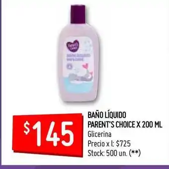 Changomas Parent's Choice Baño Líquido x 200ml oferta