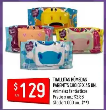 Changomas Parent's Choice Toallas Húmedas x 45 un. oferta