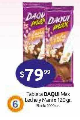 Cordiez Daqui Tableta Max Leche y Maní x 120gr oferta