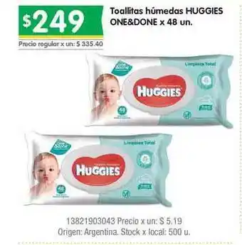 Jumbo Huggies Toallitas Húmedas One&done x 48 un. oferta