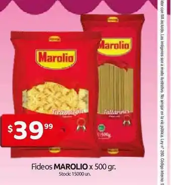 Cordiez Marolio Fideos x 500gr oferta