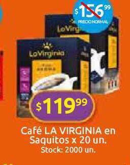 Cordiez La Virginia Café en Saquitos x 20 un. oferta