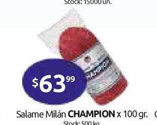 Cordiez Champion Salame Milán x 100gr oferta
