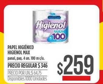 Supermercados Vea Papel Higiénico Higienol Max oferta