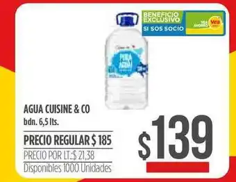 Supermercados Vea Agua Cuisine & Co 6,5 lts oferta