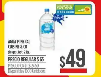 Supermercados Vea Agua Mineral Cuisine & Co Sin Gas 2lts oferta
