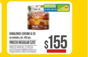 Supermercados Vea Duraznos Cuisine & Co 485grs oferta