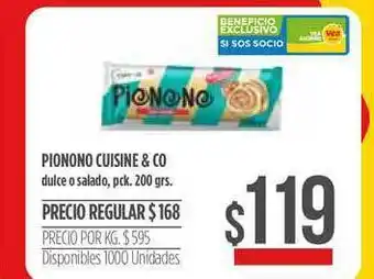 Supermercados Vea Pionono Cuisine & Co 200grs oferta