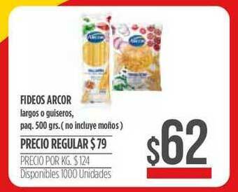 Supermercados Vea Fideos Arcor 500grs oferta