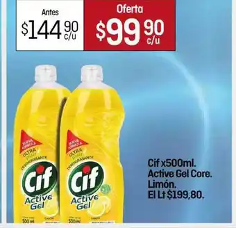 Cif x 500ml. Active Gel Core. Limón