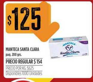 Supermercados Vea Manteca Santa Clara 200grs oferta