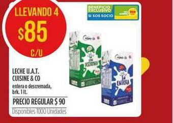Supermercados Vea Leche U.a.t. Cuisine & Co 1lt oferta