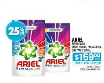 Pigmento Ariel Revitacolor Jabón Líquido Para La Ropa Doy Pack oferta