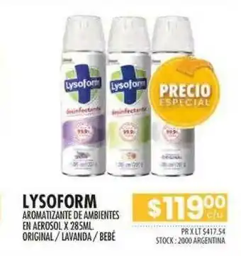 Pigmento Lysofrom Aromatizante De Ambientes En Aerosol Original Lvanda Bebé x 285ml oferta