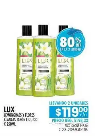 Pigmento Lux Lemongrass Y Flores Blancas Jabón Liquido 80% Off En La 2a Unidad x 250ml oferta