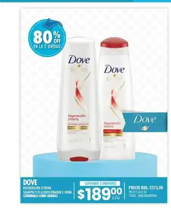 Pigmento Dove Regeneracion Extrema Shampoo Y O Acondicionador-0% Off En La 2a Unidad oferta