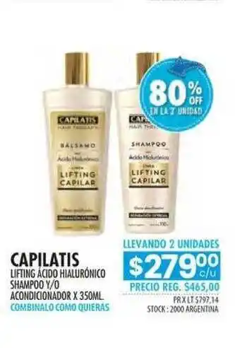 Pigmento Capilatis Lifting Acido Hialuronico Shampoo Y O Aconcionador 80% Off En La 2a Unidad x 350ml oferta