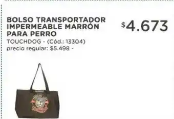 Bolso Trasportador Impermeable Marrón Para Perro Touchdog