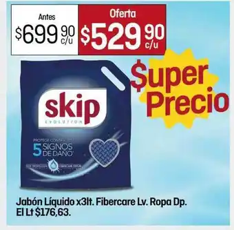 Skip Jabón Líquido Fibercare Lv. Ropa Dp x 3lt.