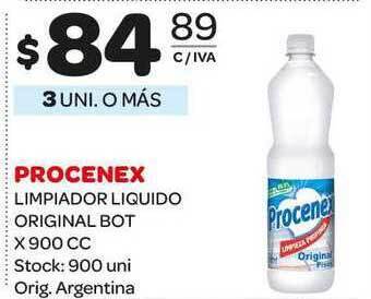 Carrefour Maxi Procenex Limpiador Liquido Original Bot x 900cc oferta